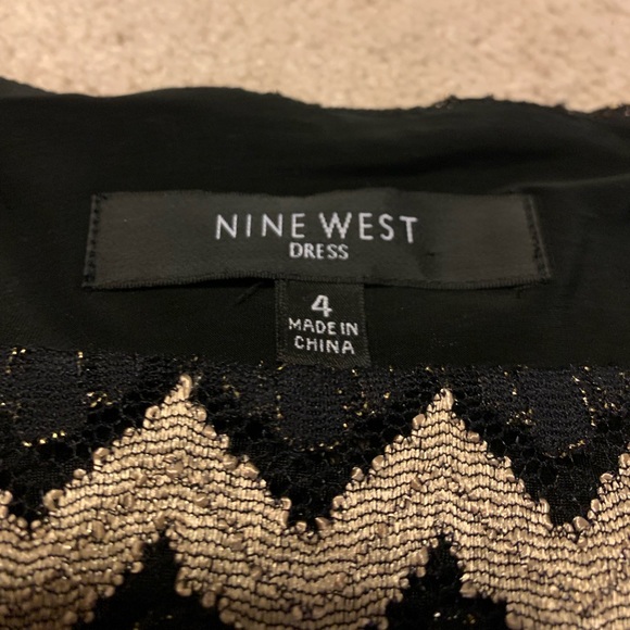 Stunning Gatsby black and gold patterned Nine West party dress. Women size 4. - Picture 5 of 5